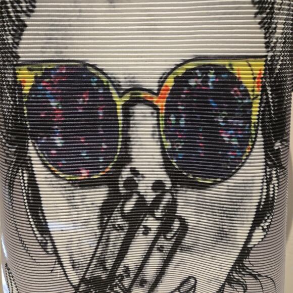 Thin Hongkoi Graphic Harajuka Style Plisse Kimono Sleeve Sheer Midi Dress - Picture 11 of 11